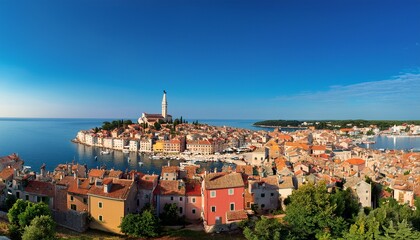Fototapeta premium panoramic view of the old town of rovinj croatia