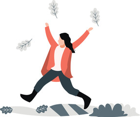 A girl enjoying autumn season.