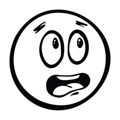 The shocked face displays surprise and frightful emotion