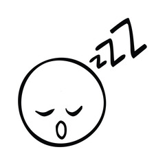 A sleeping smiley face representing dreams and rest