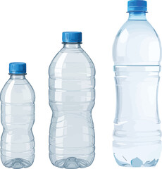 Naklejka premium Realistic Plastic Water Bottle Collection 1