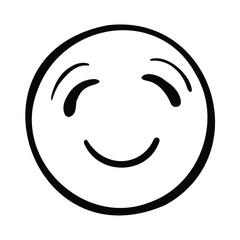 A smiling emoji with closed eyes and a curved mouth