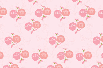 A seamless pattern set featuring mirrored watercolor floral and minimalist single-bloom designs, perfect for fabric, packaging, wallpaper, and modern branding