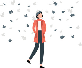 Girl enjoying autumn weather