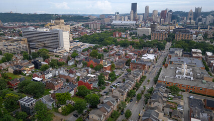 Aerial view of Pittsburgh's North Side neighborhood