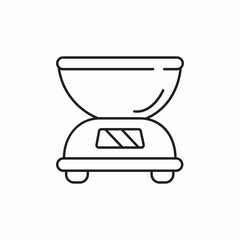 kitchen scales bowl icon sign vector