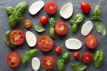 Fresh Tomatoes and Mozzarella with Basil Arrangement