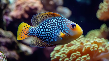Vibrant Spotted Fish in a Coral Reef