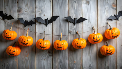 Halloween Pumpkins  Bats Garland.
