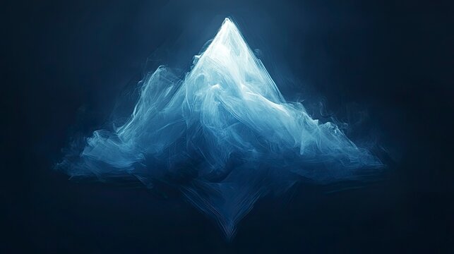 Abstract mountain silhouette, illuminated from within