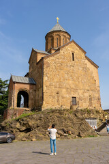 Metekhi Church old orthodox church in Tbilisi On the banks of the Mtkvari River