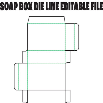 Packaging die line for soap box design box template editable