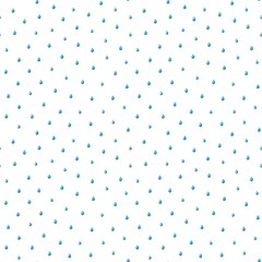 Clean seamless pattern with blue watercolor raindrops on white background. Great for baby projects, nursery printables, soft weather themes, and minimal textile design
