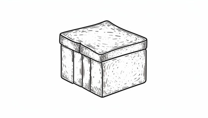 Handdrawn Bread Slice Illustration.