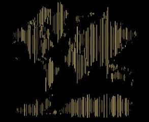 Multicolour Vertical line shape world map. Vector line shape world map design representing national borders and continents. Vertical world map to global geography