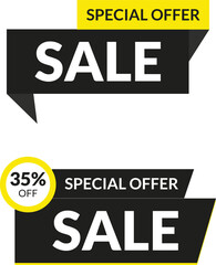 Special offer sale design in black white color