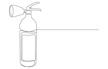 Obraz premium Fire extinguisher single line drawing, Single Line Drawing of a Fire Extinguisher, Fire extinguisher in a continuous line art style