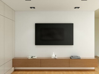 Photorealistic 3D rendering of a modern interior living room, digitally designed with no trademarks or recognizable copyrighted elements. Image created by a 3D artist for architectural visualization