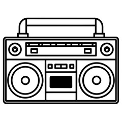 retro radio isolated on white