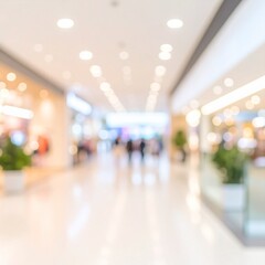 Abstract blur shopping mall interior and retail store for background.