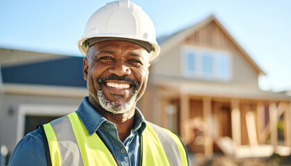 Happy Construction Worker New Home.