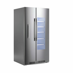 Modern Kitchen Interior With Front View Of Open Refrigerator Filled With Fruits, Vegetables And Various Foods