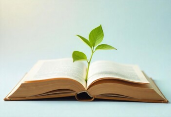 New Life from Knowledge: A Sprouting Plant on an Open Book