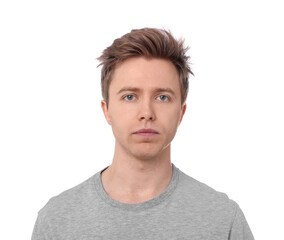 Obraz premium Handsome man after shaving on white background