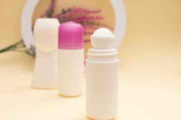 Beauty Roll-on Bottles with Pink Cap – Personal Care Product Branding