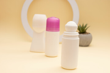 Beauty Roll-on Bottles with Pink Cap – Personal Care Product Branding