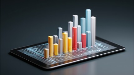 Digital Data Visualization: An abstract representation of data analysis, showcasing a vibrant and dynamic interplay of digital information. The image visualizes data trends and patterns.