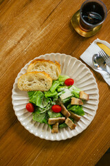 chicken breast with salad