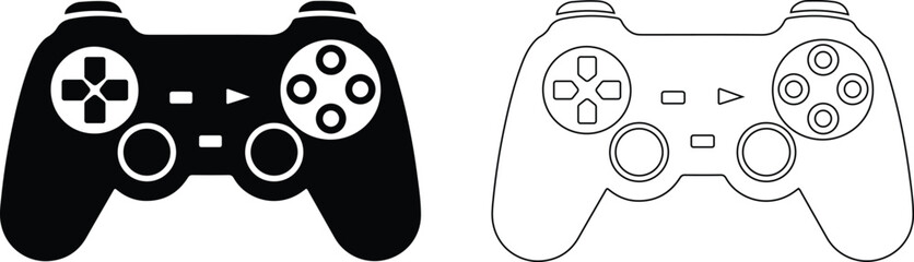 Video game controller icons. Joy Stick Icon Set. game console icon flat symbol. vector illustration on transparent background.  © Al Amin