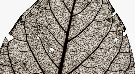 Obraz premium Delicate Leaf Skeleton Texture Only Vein Framework Natural Organic Decay Art