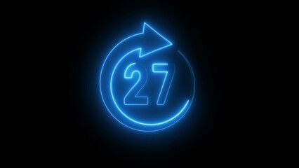 Neon 24 hours illustration. Open 24 hours.