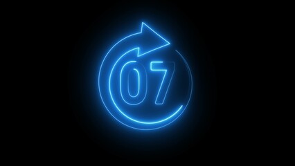 Neon 07 hours illustration. Open 07 hours.