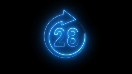 Neon 28hours illustration. Open 28 hours.