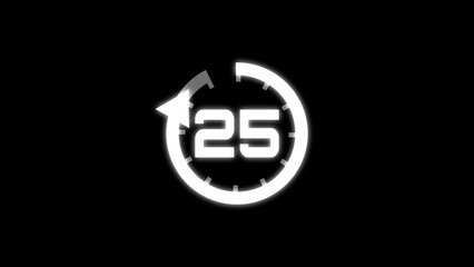 Open 24 hours number illustration. Clock icon timer number.