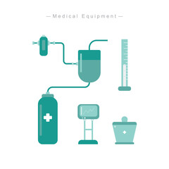 Hospital Tools Flat Design ,Vector Icons set for Healthcare Projects.