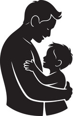 father and child silhouette vector illustration design