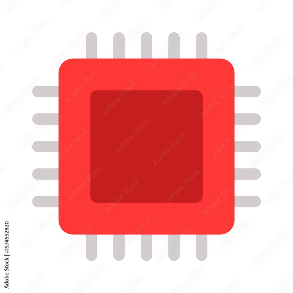 Poster microchip processor icon computer component technology digital