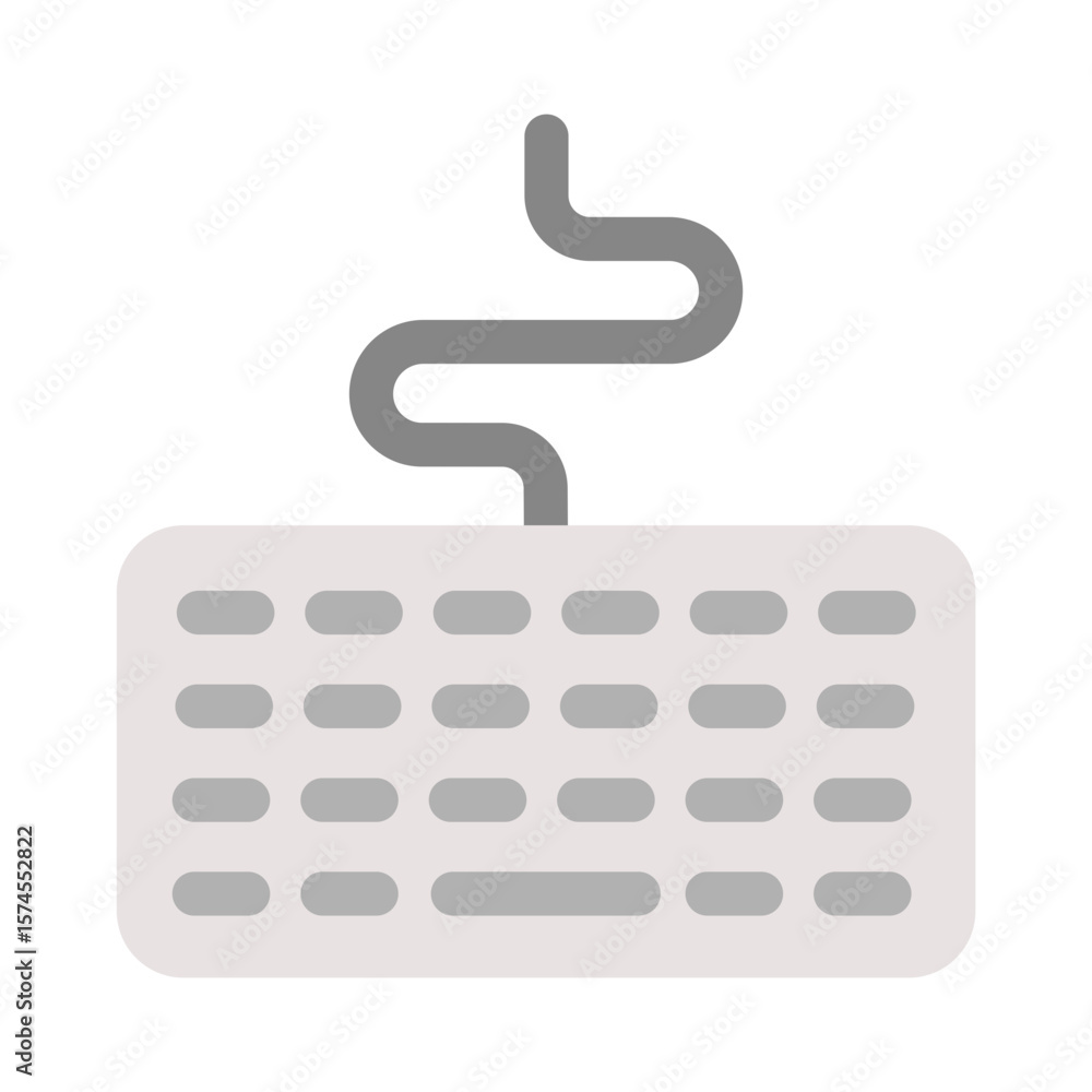 Poster Keyboard Input Flat Icon Computer Device Typing Technology