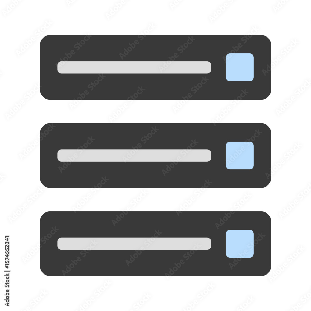 Poster server rack flat icon data center hosting technology