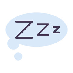 Sleep Zzz Icon Dream Bubble Rest Relaxation Blue