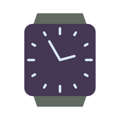 Smartwatch Square Flat Icon Wearable Technology Digital Device