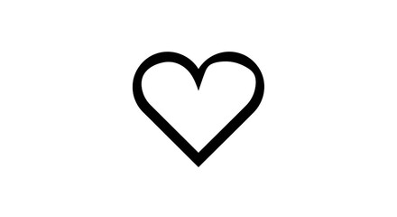 Simple outlined heart shape on a white background perfect for designs related love