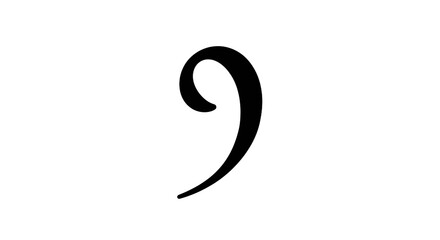 Obraz premium Elegant black comma on white background in simple minimalist design style