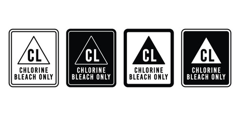 Chlorine Bleach Only Icons Black and White Color Vector Design Illustration Set