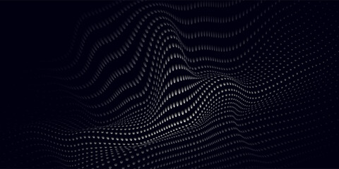Fototapeta premium blue wavy halftone background. Dot pop art sport style vector.