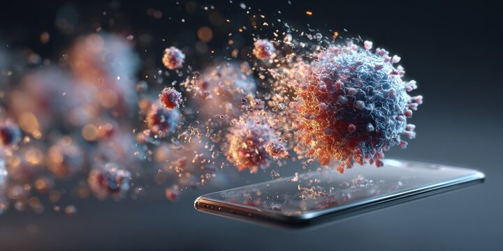 Antibody Therapy: 3D Illustration of Immunoglobulin Proteins Attacking Corona Virus Pathogen Cell